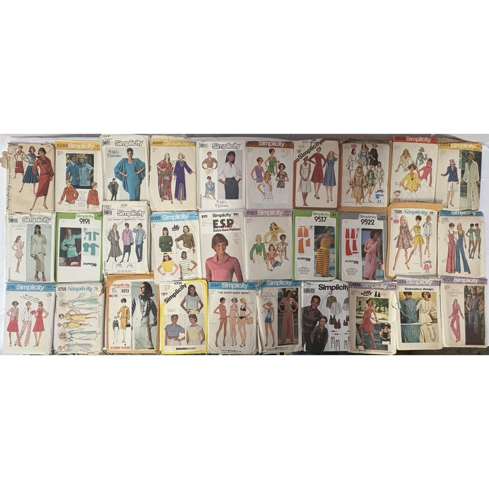 Lot Of 30 Simplicity Sewing Patterns Mixed Lot Variety Styles And Sizes